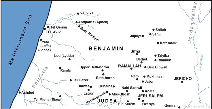 The tribe of Benjamin Map - Fmtwtoday